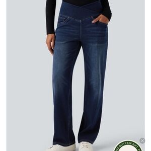 Halara Flex Crossover High Waisted Tummy Control Straight Leg jeans